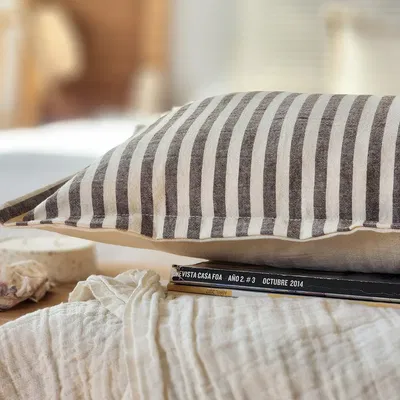 Set X2 Almohadones - 30X50 - Natural/Chocolate