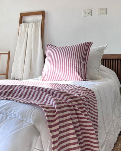 Set X2 Almohadones - 50x50 - Natural/Bordo