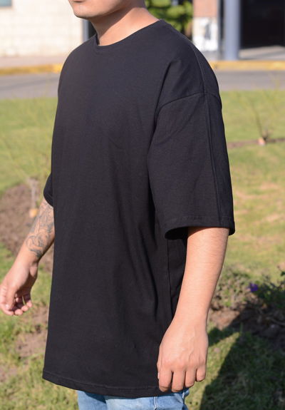 Remera Oversize Negro Jersey 24.1