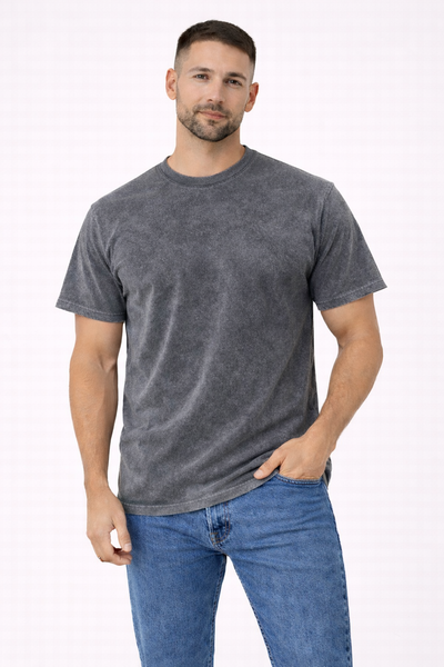 Remera Regular Stone Washed Negro