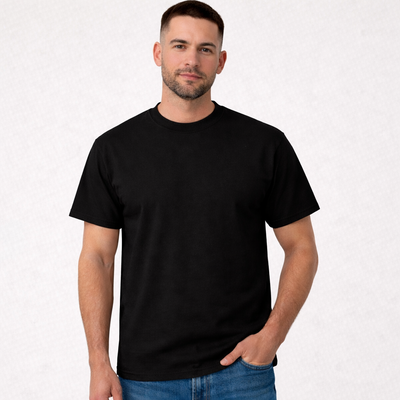 Remera Negra Regular/Clasico Premium 24.1