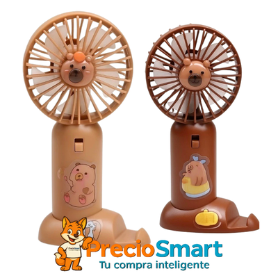 Mini ventilador Capibara recargable