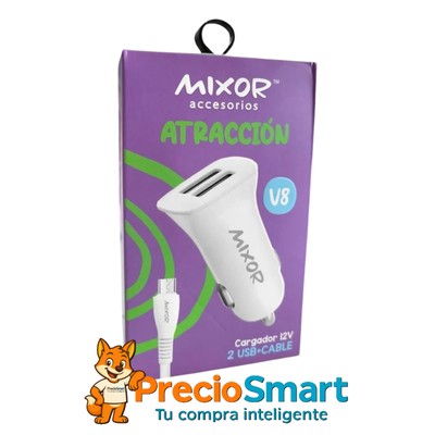 Cargador Mixor Atraccion - 2 USB con cable Lighting