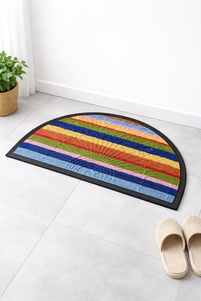 ALFOMBRA FELPUDO MULTICOLOR SEMICIRCULO