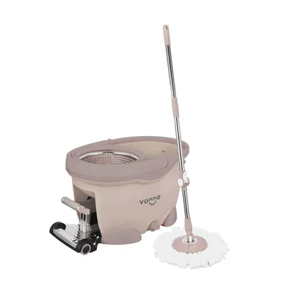 Balde con escurridor centrífugo inoxidable, ruedas y manija