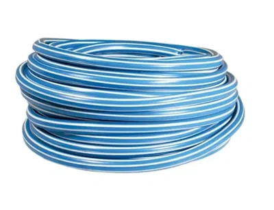 Manguera de riego pesada (REFORZADA) Blanca y Celeste - Rollo de 12mm x 25Mts