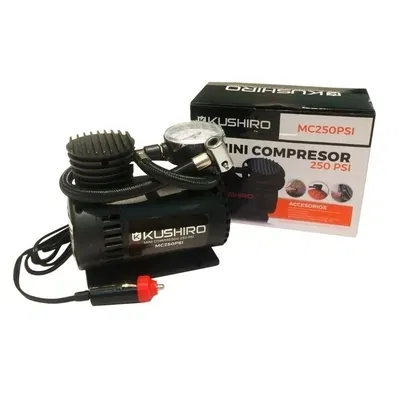 MINI COMPRESOR 12V 250 PSI - KUSHIRO