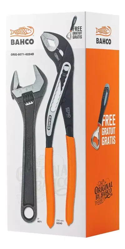 SET LLAVE FRANCESA Y PICO LORO + REGALO - BAHCO