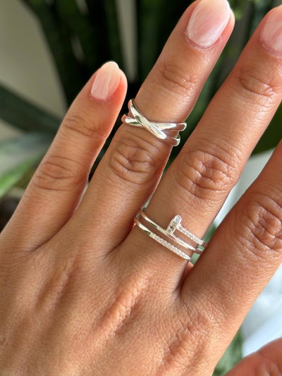 Anillo Clavo con strass