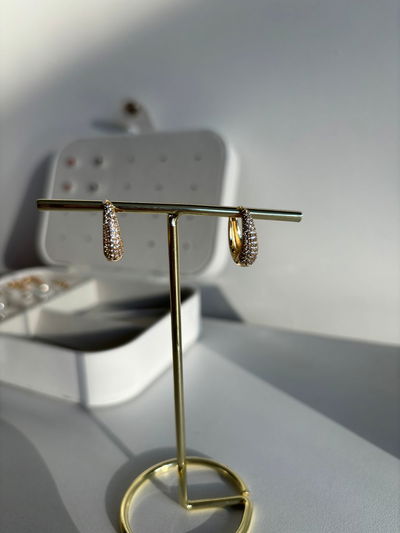 Aros Gota con brillos