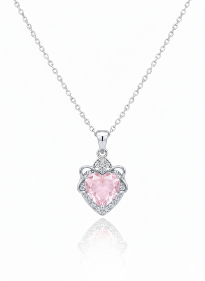 Collar Corazon Rosa Strass