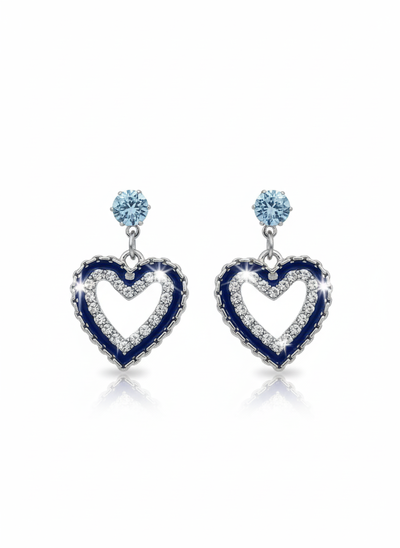 Aros Corazon Strass
