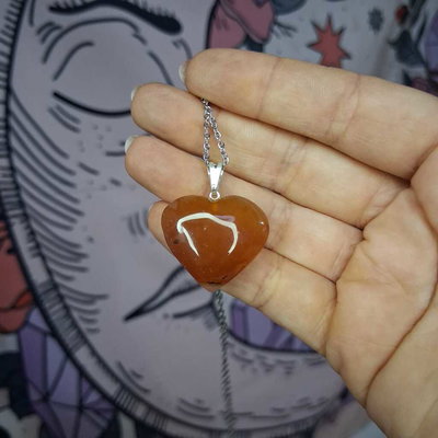 DIJE CORNALINA (ÁGATA CORNALINA) - Corazón grande
