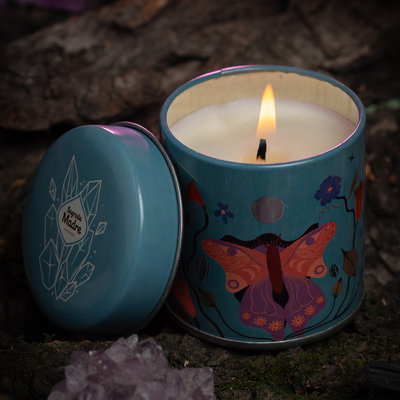 VELA DE SOJA CON CRISTAL - Sagrada Madre