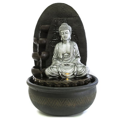 FUENTE DE AGUA GRANDE CON LUZ BUDA - 40 cm