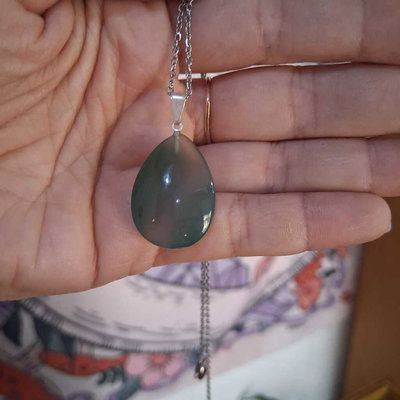 DIJE ÁGATA VERDE - Gota grande