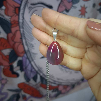 DIJE ÁGATA FUCSIA - Gota grande