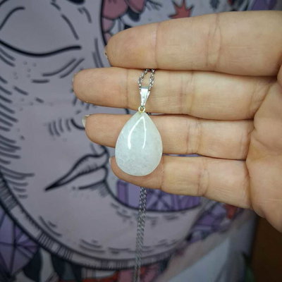 DIJE CUARZO BLANCO - Gota grande