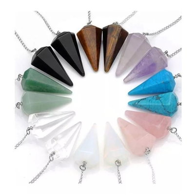 PÉNDULO DE CRISTAL - Con cadena y bolsita.