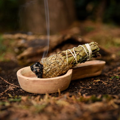 SAHUMADOR Y PORTA SHAUMERIO CERÁMICA