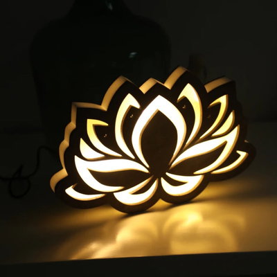 VELADOR LED FLOR DE LOTO - 25 cm