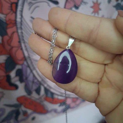 DIJE ÁGATA VIOLETA - Gota grande