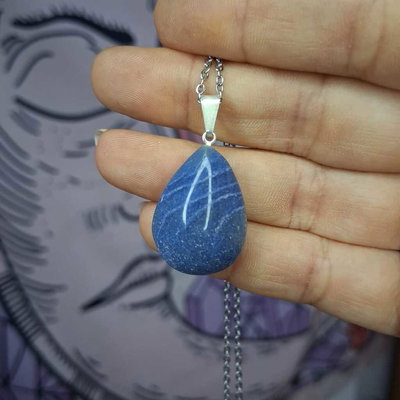 DIJE CUARZO AZUL - Gota grande