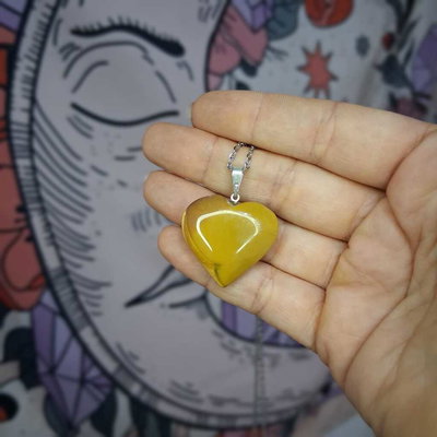 DIJE MOKAÍTA (JASPE MOKAITA) - Corazón grande