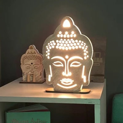 VELADOR LED ROSTRO DE BUDA - 25 cm