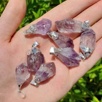 DIJE PICO DE AMATISTA MEDIANO - En bruto con electroplay