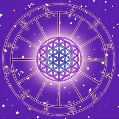 PAÑO ASTROLÓGICO FLOR DE LA VIDA - 60 cm x 60 cm