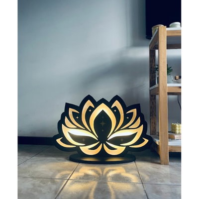 LÁMPARA LED DE PIE FLOR DE LOTO - 60 cm