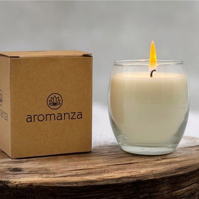 VELA DE SOJA EN VASO ESFERA - Aromanza
