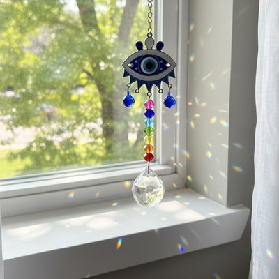 COLGANTE ATRAPASOL 7 CHAKRAS CON OJO TURCO