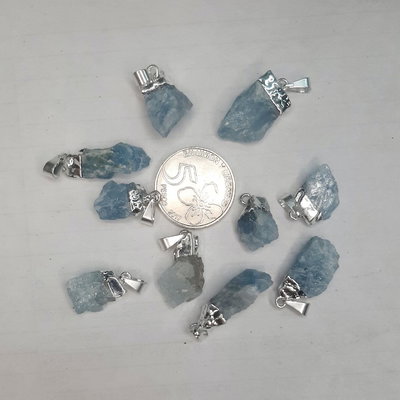 DIJE AGUAMARINA - En bruto con electroplay