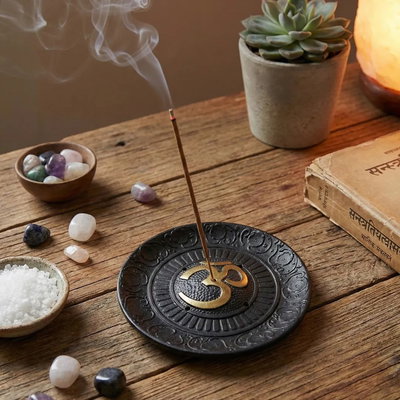 PORTA SAHUMERIOS OM CIRCULAR