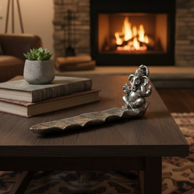 PORTA SAHUMERIOS GANESH PLATEADO