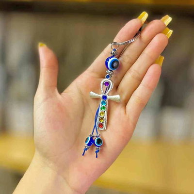 LLAVERO ANK 7 CHAKRAS CON OJO TURCO