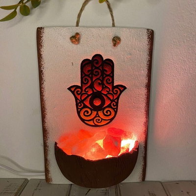 LAMPARA DE SAL COLGANTE HAMSA