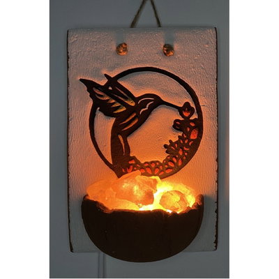 LAMPARA DE SAL COLGANTE COLIBRÍ PEQUEÑO