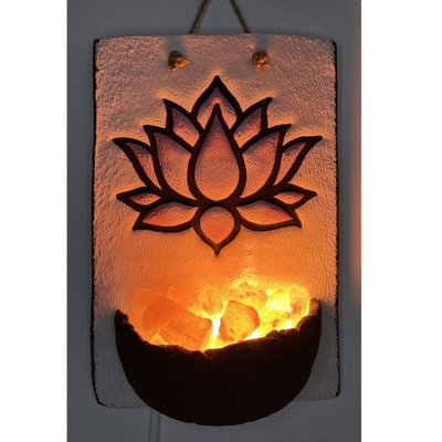 LAMPARA DE SAL COLGANTE FLOR DE LOTO