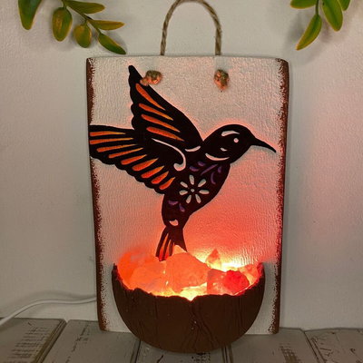 LAMPARA DE SAL COLGANTE COLIBRÍ