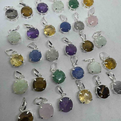 DIJE CÍRCULO MINI FACETADO - Con baño de plata y cristal