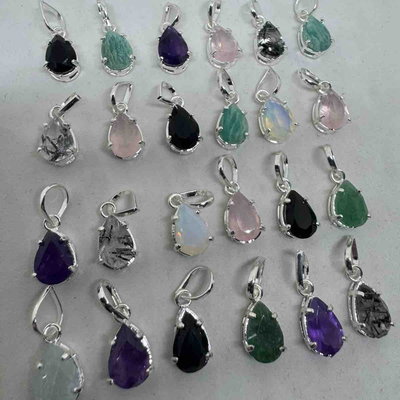 DIJE GOTA MINI FACETADO - Con baño de plata y cristal