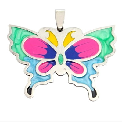 DIJE MARIPOSA ESMALTADA GRANDE - Acero quirúrgico