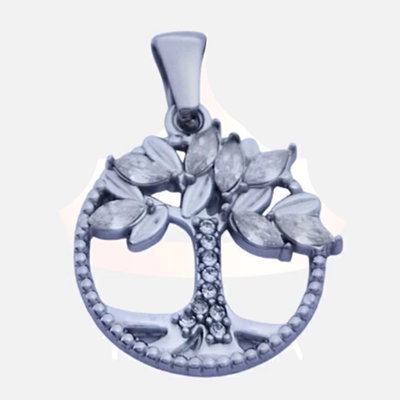 DIJE ÁRBOL DE LA VIDA CON STRASS - Acero quirúrgico