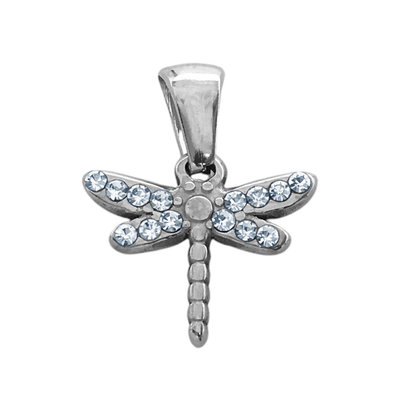 DIJE LIBÉLULA CON STRASS MINI - Acero quirúrgico