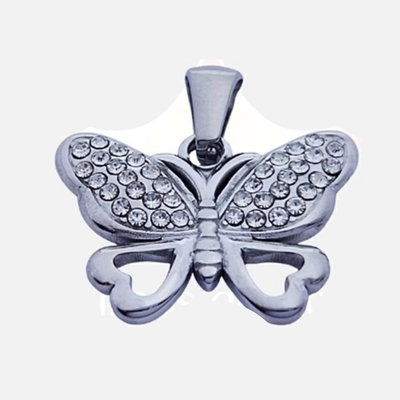 DIJE MARIPOSA CON STRASS - Acero quirúrgico