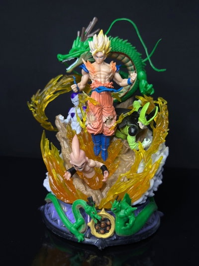 Diorama de: Goku, Cell, Freezer, Kid buu, Shenlong (19CM) Figura Dragon Ball - Girutoys