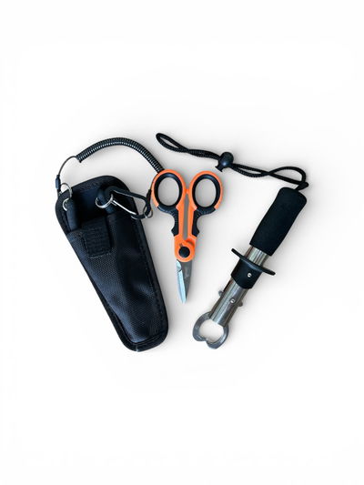Combo Herramientas de vadeo : Pinza Marine + Funda + Extensible + Bogagrip + Tijera